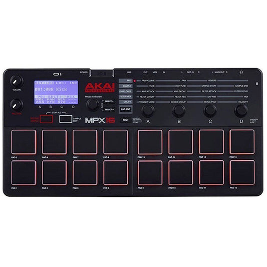 Akai MPX16 16 Pad Velocity sensitive Stereo Sampler Recorder and Player (MPX 16)