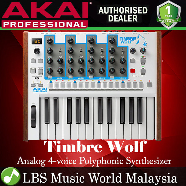 Akai Professional Timbre Wolf 4 Voice Analog Synthesizer 25 Midi Keyboard