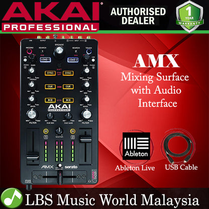 Akai Professional AMX Mixing Surface for Serato DJ Pro Midi Controller 2 Deck Mix Audio Interface