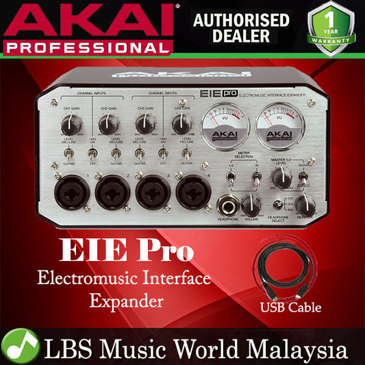 Akai Professional EIE Pro 4 X 4 USB Audio Interface with VU Meters and Zero-latency Input Monitoring