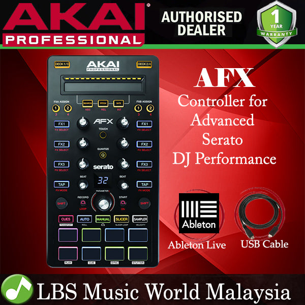 Akai Professional AFX Controller for Serato DJ Midi 4 Deck Controller with 9 Knob and 8 MPC Pad