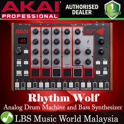 Akai Professional Rhythm Wolf Analog Drum Machine Bass Synthesizer Module with 32 Sequencer