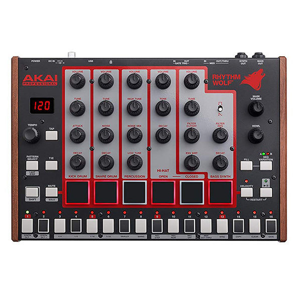 Akai Professional Rhythm Wolf Analog Drum Machine Bass Synthesizer Module with 32 Sequencer