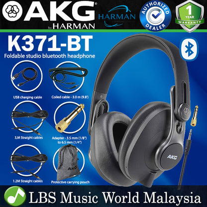 AKG K371BT Pro Audio Foldable Over Ear and Closed Back Bluetooth Studio Wireless Headphones (K 371 K 371BT)