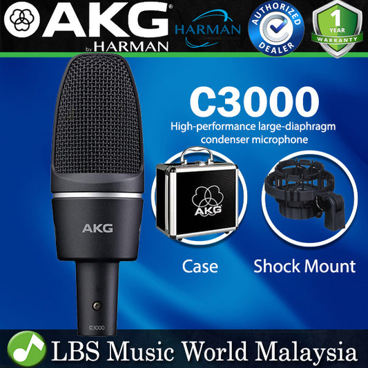 AKG C3000 Pro Audio Studio Large Diaphragm Microphone For Vocal and Instrument Applications (C-3000 C 3000 mic)