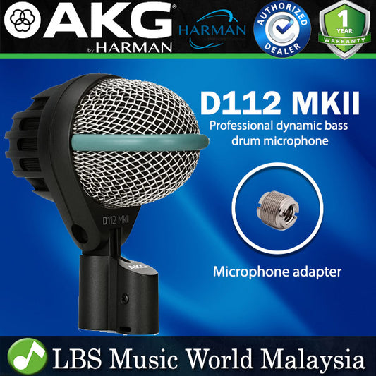 AKG D112 MKII Pro Audio Cardioid Dynamic Kick Drum Microphone (D112 MK2 Mic)