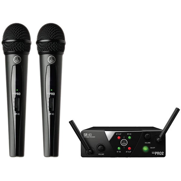 AKG WMS40 Mini Mic Dual Vocal Set Wireless Microphone System (WMS-40 WMS 40)