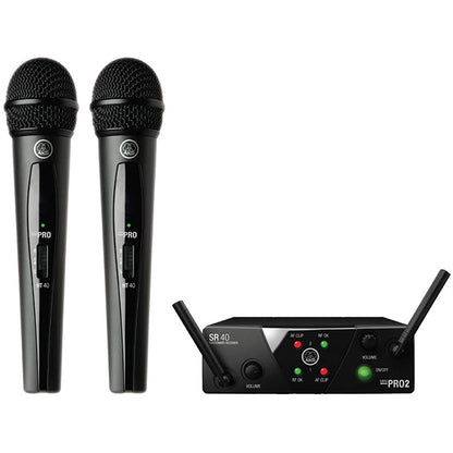 AKG WMS40 Mini Mic Dual Vocal Set Wireless Microphone System (WMS-40 WMS 40)