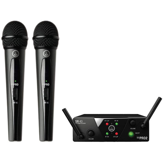 AKG WMS40 Mini Mic Dual Vocal Set Wireless Microphone System (WMS-40 WMS 40)