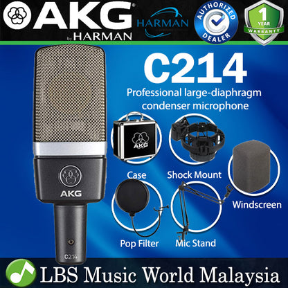 AKG C214 Pro Audio Mic Large Diaphragm Condenser Microphone (C-214  C 214)