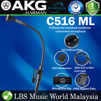 AKG C516 ML Pro Audio Mic Professional Miniature Condenser Instrument Microphone (C 516 ML C516ML)