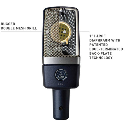AKG C214 Pro Audio Mic Large Diaphragm Condenser Microphone (C-214  C 214)