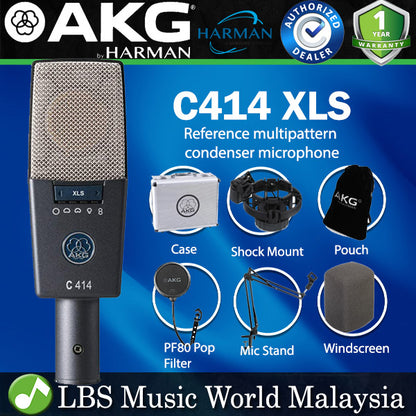 AKG C414 XLS Pro Audio Mic Large Diaphragm Condenser Microphone (C414XLS)