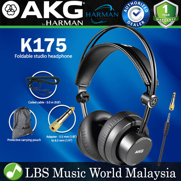 AKG K175 Pro Audio On Ear Closed Back and Foldable Studio Headphones (K-175 K 175)