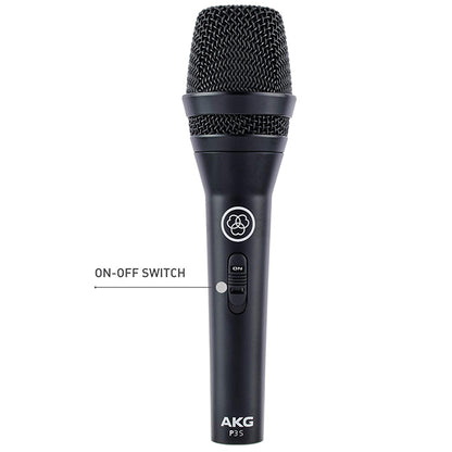 AKG P3S Pro Audio Mic High Performance Dynamic Microphone with On/Off Switch (P3 S)