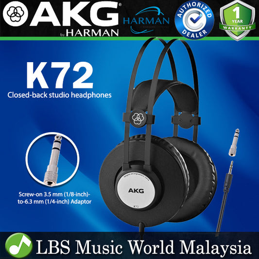 AKG K72 Pro Audio Closed Back Stereo Headphones (K 72 K-72)