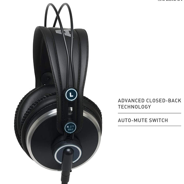 AKG K271 MKII Pro Audio Closed Back Studio and Live Headphones with Mute (K-271 K 271 MK2)
