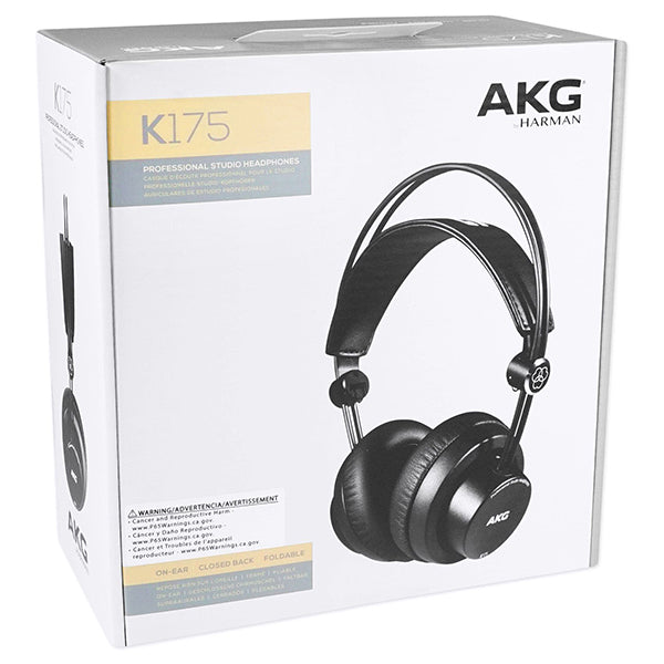AKG K175 Pro Audio On Ear Closed Back and Foldable Studio Headphones (K-175 K 175)