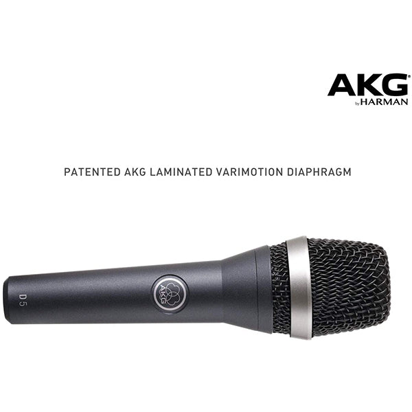 AKG D5 Professional Dynamic Supercardioid Vocal Microphone with Mic Clip and Bag (D 5)