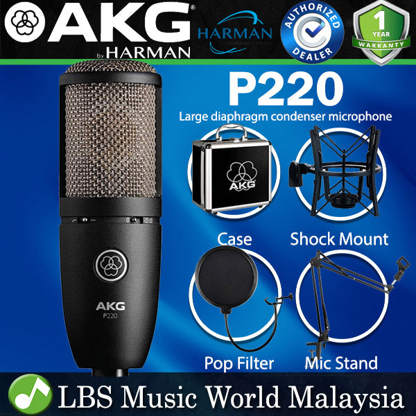 AKG P220 Pro Audio Large Diaphragm Condenser Microphone (P-220 P 220 Mic)