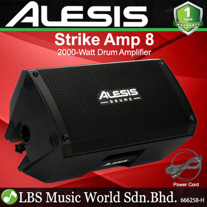 Alesis Strike Amp 8 2000 Watt 1x8 Inch Powered Drum Amp Monitor Amplifier Speaker