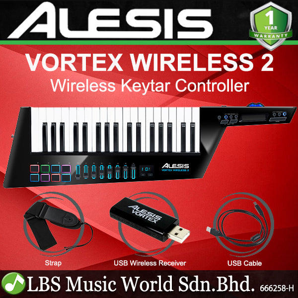 Alesis Vortex Wireless II 37 Keys Wireless USB and MIDI Keytar Controller - Version 2