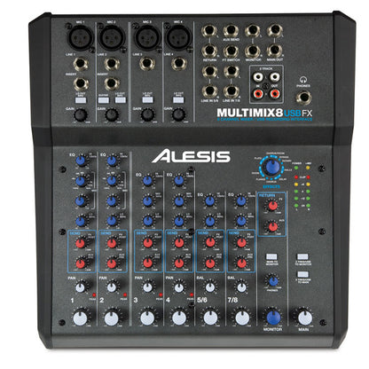 Alesis Multi Mix 8 USB FX 8-Channel Mixer with Built in Effects and USB Audio Interface (Multi Mix)