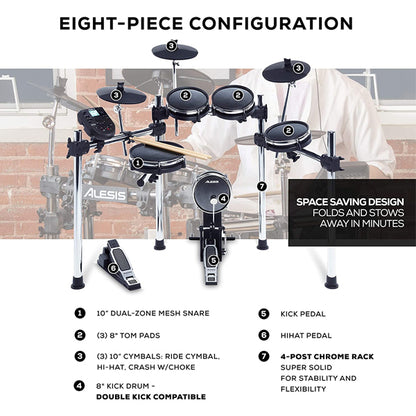 Alesis Surge Mesh Five Piece Electronic Drum Kit Set With Mesh Heads