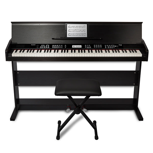 Alesis Virtue 88 Key Digital Piano with Wood Stand & Adjustable Bench with 3 Pedal and Velocity Touch Response