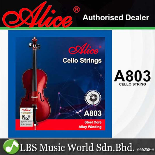 Alice A803 4/4 Cello String Steel Core Nickel Silver Wound