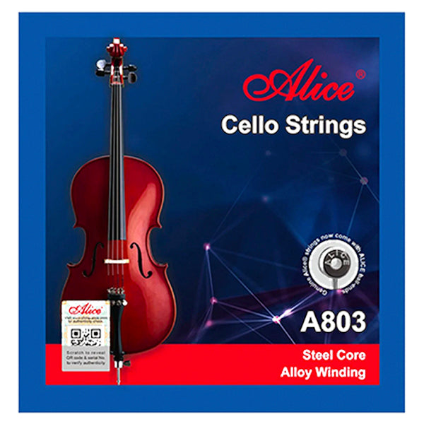 Alice A803 4/4 Cello String Steel Core Nickel Silver Wound