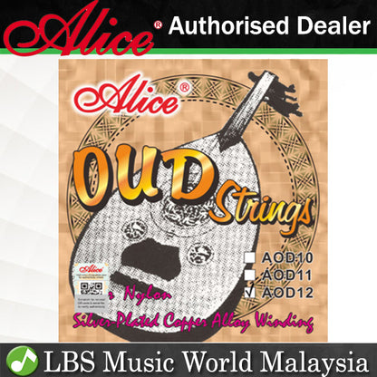 Alice AOD12 12 String Strings Set G-D-A-E-B-F Nylon Core Silver Plated Copper Alloy Winding