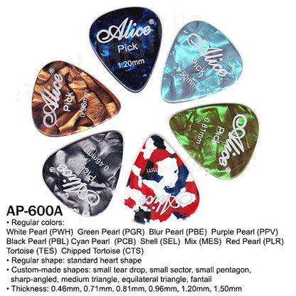 Alice AP 120B2 500JSM 600A 600F 600G Guitar Picks for Acoustic Classical and Ukulele - 1 Pcs Only (Random Size)