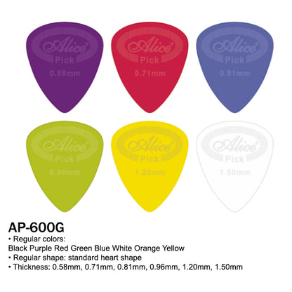 Alice AP 120B2 500JSM 600A 600F 600G Guitar Picks for Acoustic Classical and Ukulele - 1 Pcs Only (Random Size)