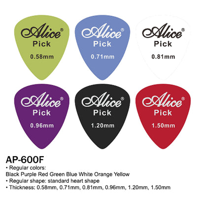 Alice AP 120B2 500JSM 600A 600F 600G Guitar Picks for Acoustic Classical and Ukulele - 1 Pcs Only (Random Size)