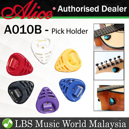 Alice A010B Guitar Pick Holder Pick Case Stick on Guitar Fit up to 3 Picks (Random Colour)