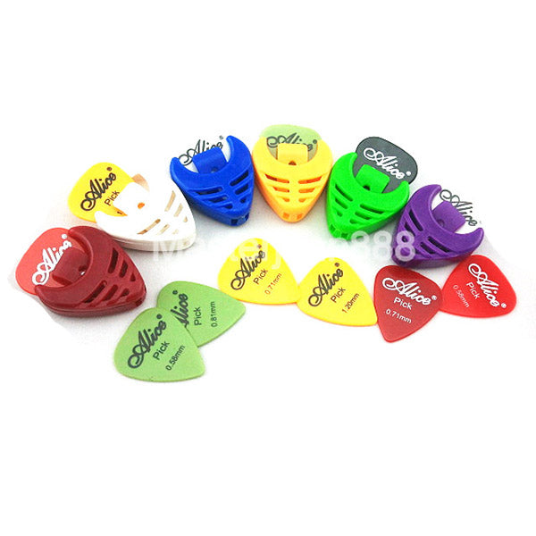 Alice A010B Guitar Pick Holder Pick Case Stick on Guitar Fit up to 3 Picks (Random Colour)
