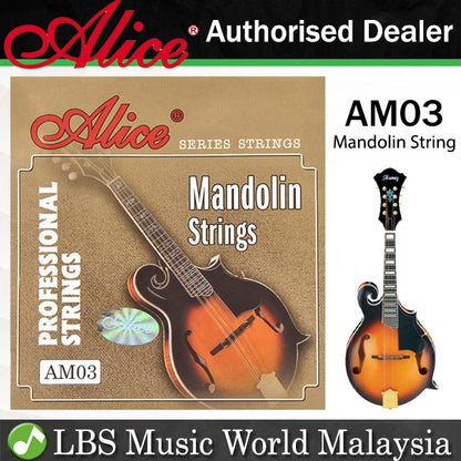 Alice AM03 Mandolin Strings Set Plated Steel Bronze Wound