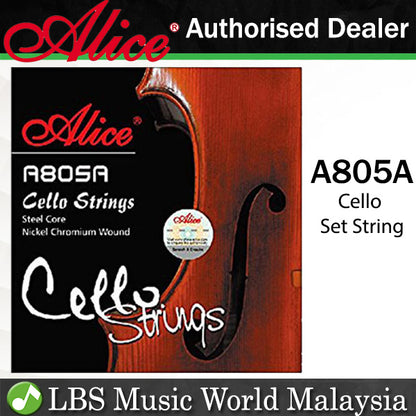 Alice A805A Cello String Set Steel Core Nickel Chromium Alloy Wound Strings A D G C