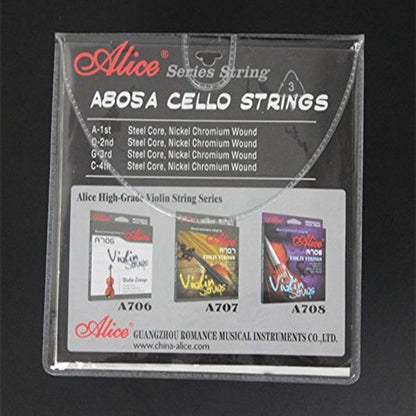 Alice A805A Cello String Set Steel Core Nickel Chromium Alloy Wound Strings A D G C