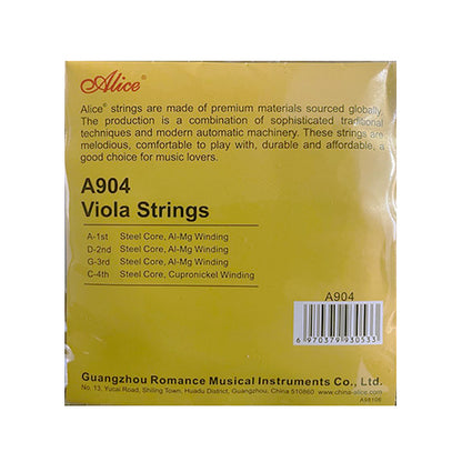 Alice A904 Viola String Set Steel Core with Al-Mg and Cupronickel (A 904)