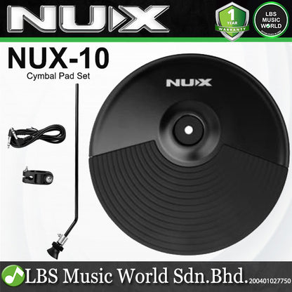 NUX 10 Inch Cymbal Pad Set Extension Kits with Joint Clip and Holder for DM-110