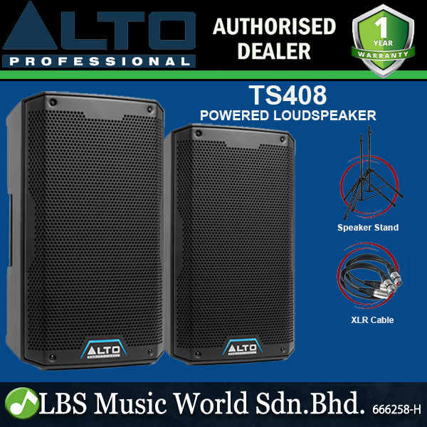 Alto Professional TS408 8 Inch 2000 Watt Active Powered Loudspeaker with Stand And Cable