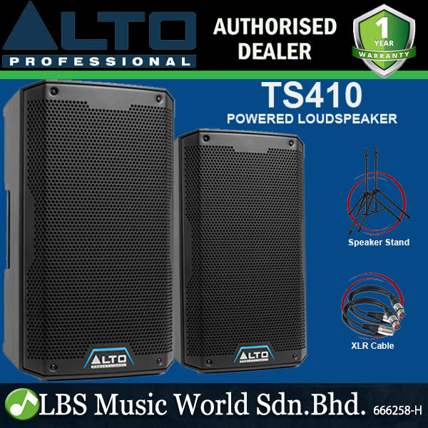 Alto Professional TS410 10 Inch 2000 Watt Active Powered Loudspeaker with Speaker Stand And Cable (TS 410)