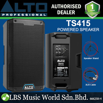 Alto Professional TS415 15 Inch 2500 Watt Active Powered Loudspeaker with Speaker Stand And Cable