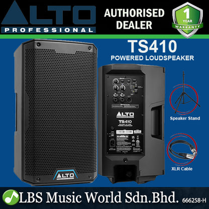 Alto Professional TS410 2000W 10 Inch Truesonic 2 Way Active Powered Loudspeaker with Stand and Cable