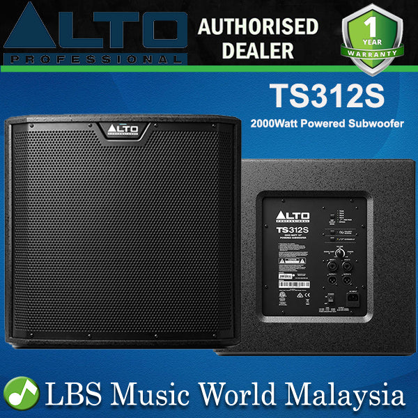 Alto Professional TS312S 2000W 12 Inch Powered Subwoofer with Class D Amplifier (TS312 S)