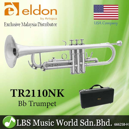 Eldon by Antigua TR2110NK Bb Trumpet Nickel Plate Silver Outer Slides with Case (TR 2110 TR-2110)
