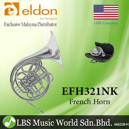 Eldon by Antigua EFH321NK F/Bb Double French Horn Nickel Plate Kruspe Wrap with Case (EFH321)