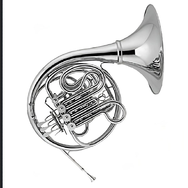 Eldon by Antigua EFH332 F/Bb Double French Horn Detachable Bell Nickel Plate Geyer Wrap with Case (EFH332)